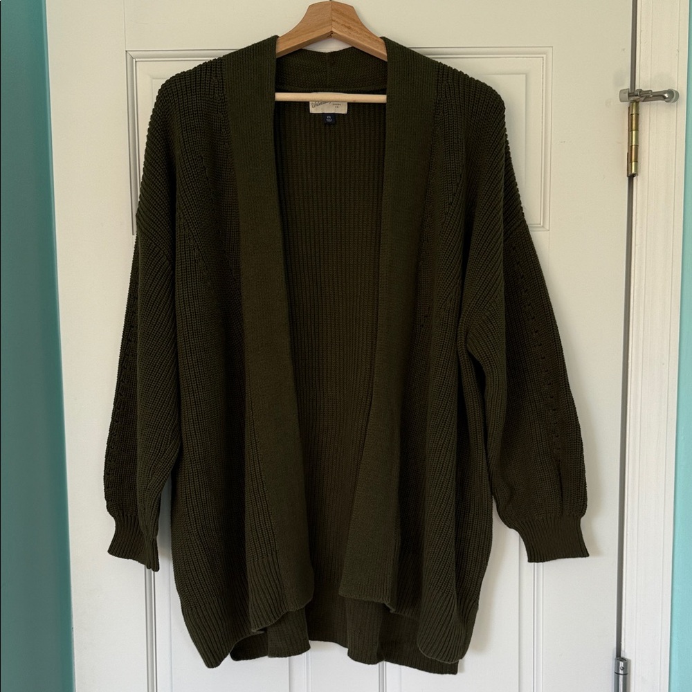 Universal Thread Dark Green Women's Cotton Cardigan